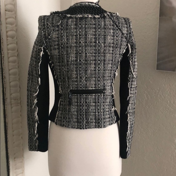 Milly  leather and bead trimming, frayed, jacket - Picture 8 of 11